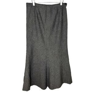 Tristan & Iseut Gray Tweed Maxi-Length Flared Skirt, Elegant Piece, Size 10